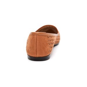 Sapatilha Moleca Bico Fino Feminina Em Gaspea Perfurada 5811.102 Caramelo