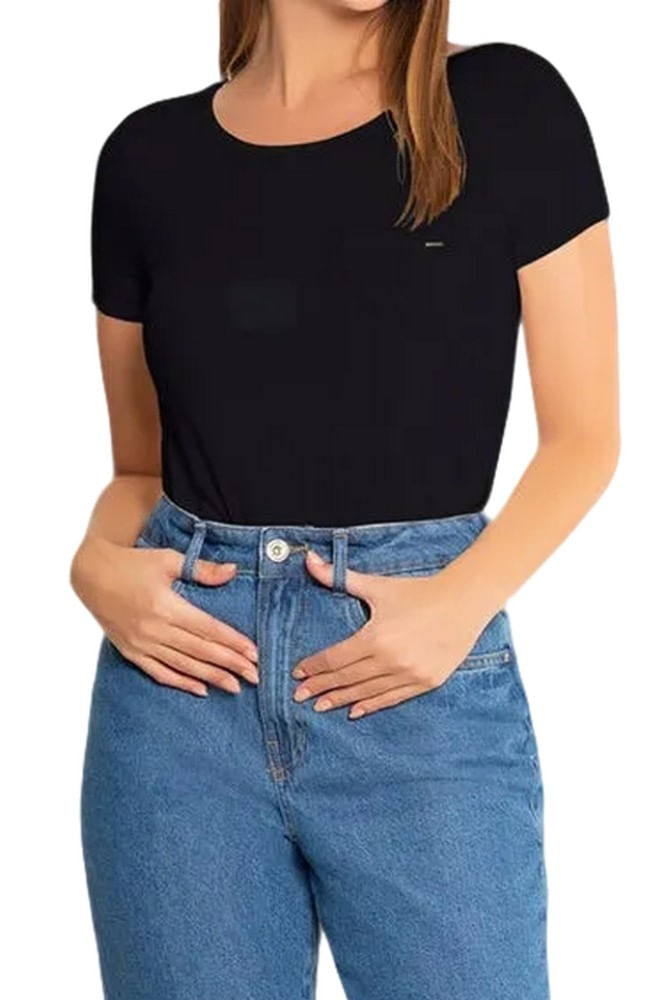 Blusa-Lunender-Basica-Manga-Curta-Em-Malha-Com-Lapela-Feminina-00354-Preto