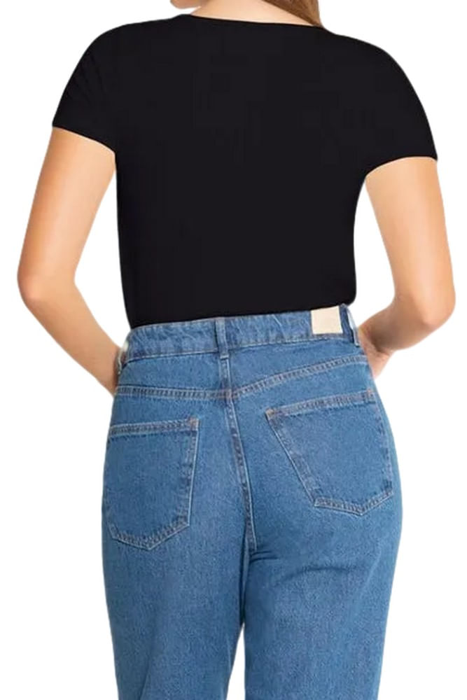 Blusa-Lunender-Basica-Manga-Curta-Em-Malha-Com-Lapela-Feminina-00354-Preto