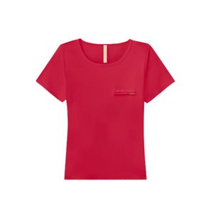 Blusa Lunender Decote Redondo Feminina Manga Curta Em Viscose  00354 Rosa