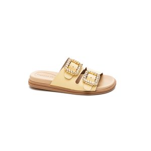 Chinelo Beira Rio Rasteira Feminino Fivelas  8528.102 Amarelo