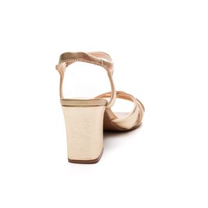 Sandália Lia Line Salto Bloco Feminina Couro 2336.7187 Ouro