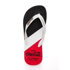 Chinelo Coca-Cola Shoes Modern Print Masculino Cc453o Branco