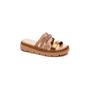 Chinelo Ramarim Rasteira Feminina Metalizada 2429202-08 Caqui
