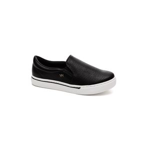 Tênis Via Marte Slip On Feminino Napa Metalizada  016-009-01 Preto