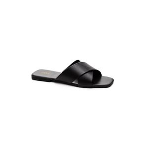 Chinelo Yoá Rasteira Feminina Bico Quadrado 205 Preto