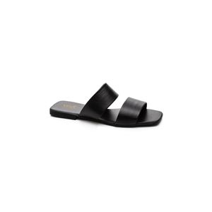 Chinelo Yoá Rasteira Feminina Bico Quadrado 203 Preto