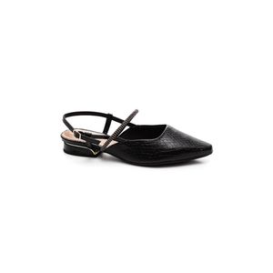 Sapatilha Piccadilly Bico Fino Feminina Napa Croco 279036 Preto