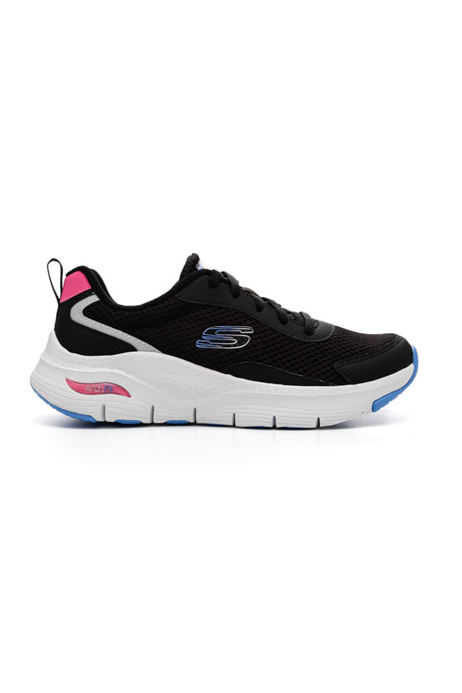 Tenis-Caminhada-Feminino-Skechers-Arch-Fit-896327br-Bkmt-Preto