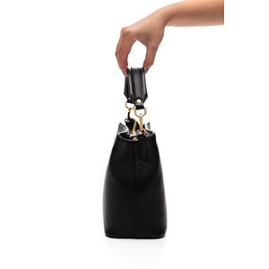 Bolsa Rhara Transversal Feminina Em Couro Legítimo 1064 Preto