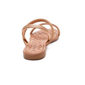 Sandalia Mississipi Rasteira Feminina Metalizada Com Brilhos Mb282-02 Cobre