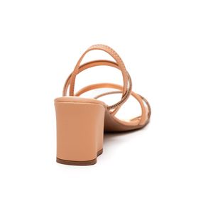Sandalia Mississipi Salto Bloco Feminina Strass  Mc352-02 Nude