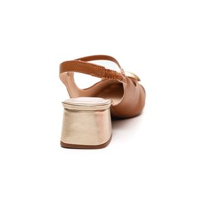 Sapato Mary Jane Feminino Enfeite Dourado T 4618-363 New Caramelo