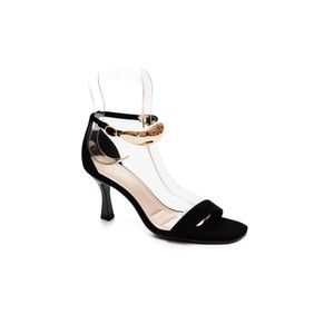 Sandália Bebecê Salto Alto Feminina Nobuck T 7549-638 New Preto