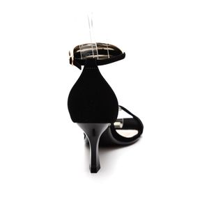 Sandália Bebecê Salto Alto Feminina Nobuck T 7549-638 New Preto