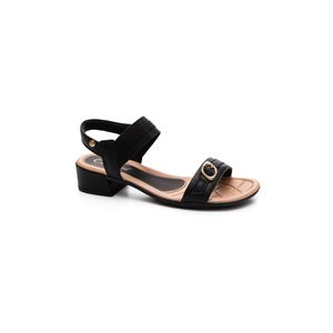 Sandália Campesí De Salto Baixo Feminina Eva Comfort Cp652-04 Preto