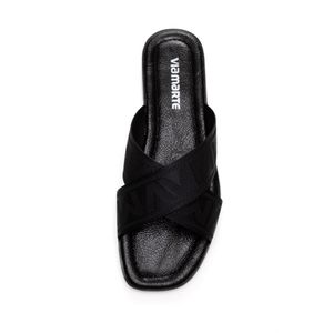 Chinelo Via Marte Rasteira Feminina Slide 173-013-01 Preto