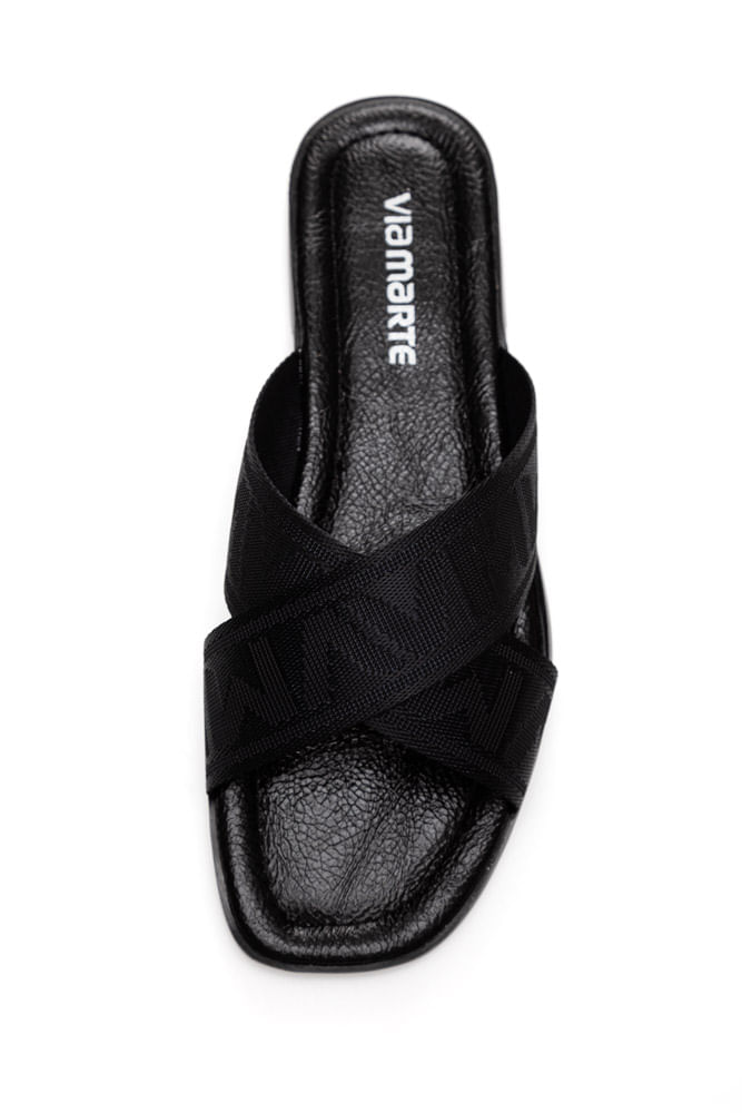 Chinelo Via Marte Rasteira Feminina Slide 173-013-01 Preto