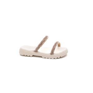 Chinelo Molekinha Rasteira Juvenil Menina Brilho 2344.127 Off-White
