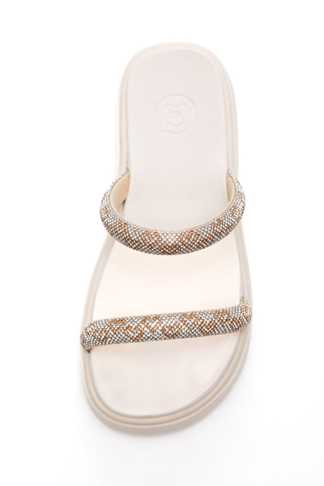 Chinelo Molekinha Rasteira Juvenil Menina Off-White