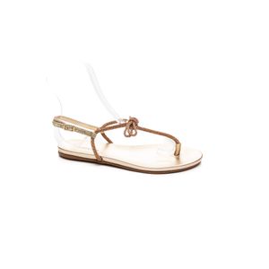 Sandália Bottero T-Strap Feminina Com Strass 364108 Ouro