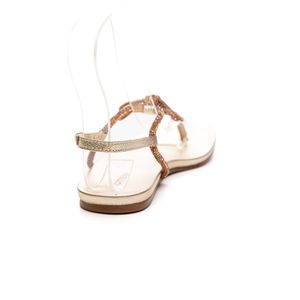 Sandália Bottero T-Strap Feminina Com Strass 364108 Ouro