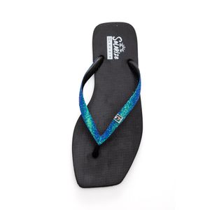Chinelo Ramarim Solarize Square Feminino Glitter 241248-04 Preto