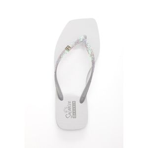 Chinelo Ramarim Solarize Square Feminino Glitter 241250-02 Branco