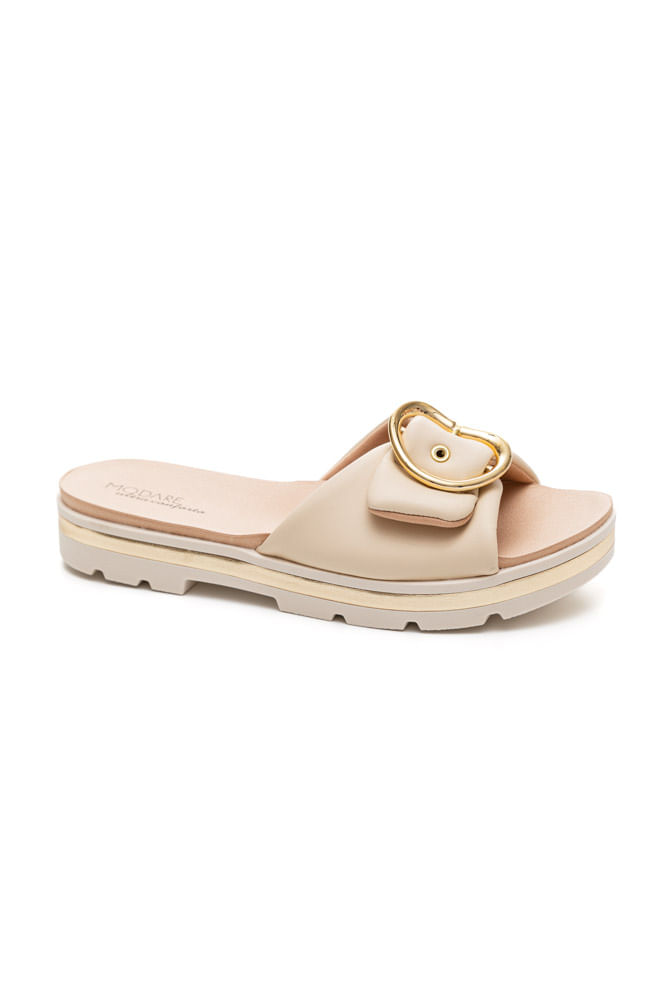 Chinelo Modare Ultra Conforto Feminino Fivela 7132.152 Bege