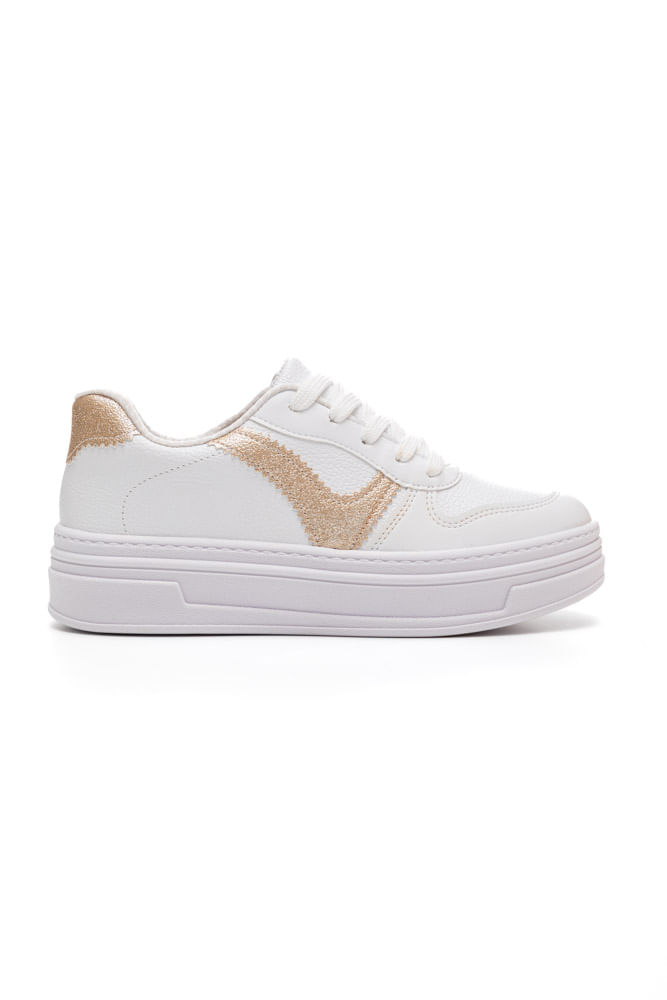 Tênis Beira Rio Casual Feminino Napa 4321.103 Ouro