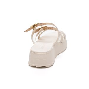 Chinelo Moleca Plataforma Feminina Fivelas 5517.103 Off-White