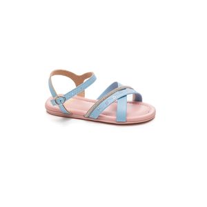 Sandália Molekinha Tiras Infantil Menina Strass 2114.279 Azul