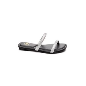 Chinelo Molekinha Rasteira Juvenil Menina Strass 2354.108 Preto