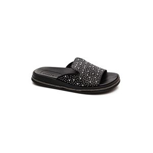 Chinelo Moleca Slid Feminino Strass 5509.205 Preto
