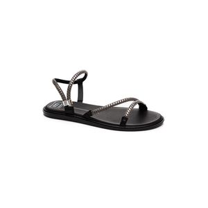 Sandália Moleca Rasteira Feminina Strass 5450.237 Preto