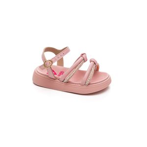 Sandália Molekinha Papete Juvenil Menina Strass 2733.103 Rosa