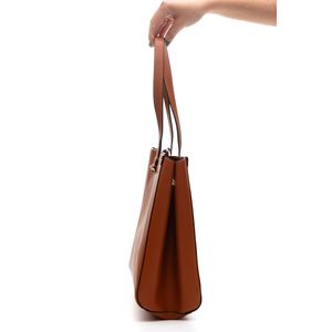 Bolsa Shopping Bag Via Marte Grande Feminina Com Necessaire B2-515-01 Caramelo
