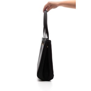 Bolsa Shopping Bag Via Marte Grande Feminina Com Necessaire B2-515-01 Preto