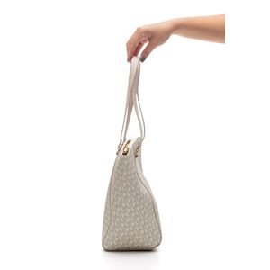 Bolsa Shopping Bag Grande Feminina Formato Trapézio B2-523-01 Off-White
