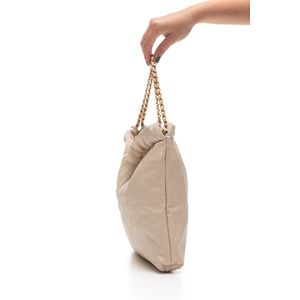 Bolsa De Ombro Matelassê Média Feminina Alça Corrente B1-137-01 Off-White