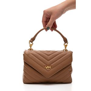 Bolsa Via Marte Bag Tiracolo Média Feminina Matelassê  B2-520-01 Marrom