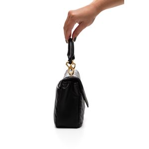 Bolsa Via Marte Bag Tiracolo Média Feminina Matelassê  B2-520-01 Preto