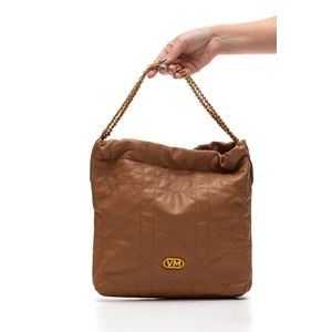 Bolsa De Ombro Matelassê Média Feminina Alça Corrente B1-137-01 Caramelo