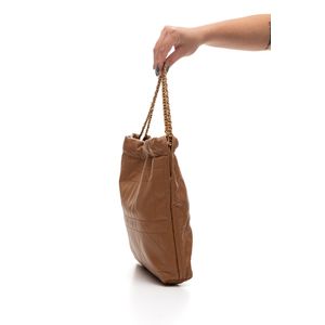 Bolsa De Ombro Matelassê Média Feminina Alça Corrente B1-137-01 Caramelo