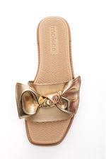 Chinelo Moleca Rasteira Feminina Maxi Laço 7178.119 Ouro