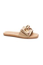 Chinelo Moleca Rasteira Feminina Maxi Laço 7178.119 Ouro