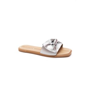 Chinelo Moleca Rasteira Feminina Maxi Laço 5494.114 Prata