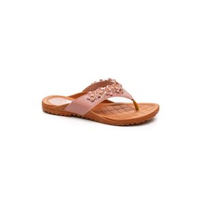 Chinelo Meyre Rasteira Feminina Flores S378 Rosa