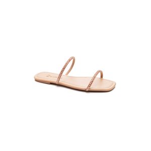 Chinelo Santinelli Rasteira Feminina Strass 1552-002 Nude