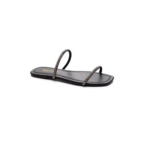 Chinelo Santinelli Rasteira Feminina Strass 1552-002 Preto